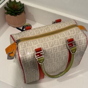 Fendi sequence multi-color boston bag